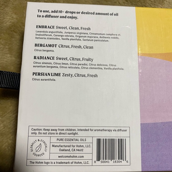 HOHM essential waterless diffuser with sample pack oils nib - Picture 8 of 8